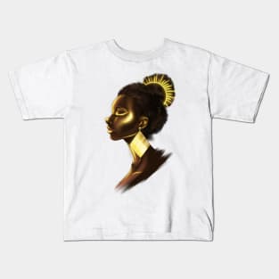 Black Woman African Sun Goddess Illustration Kids T-Shirt